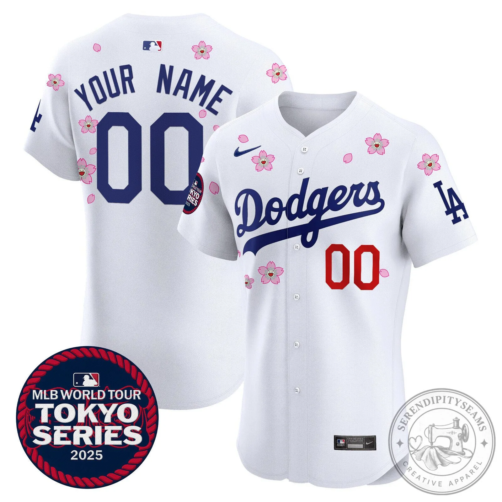 Dodgers Tokyo Series 2025 Cherry Blossom Baseball Jersey