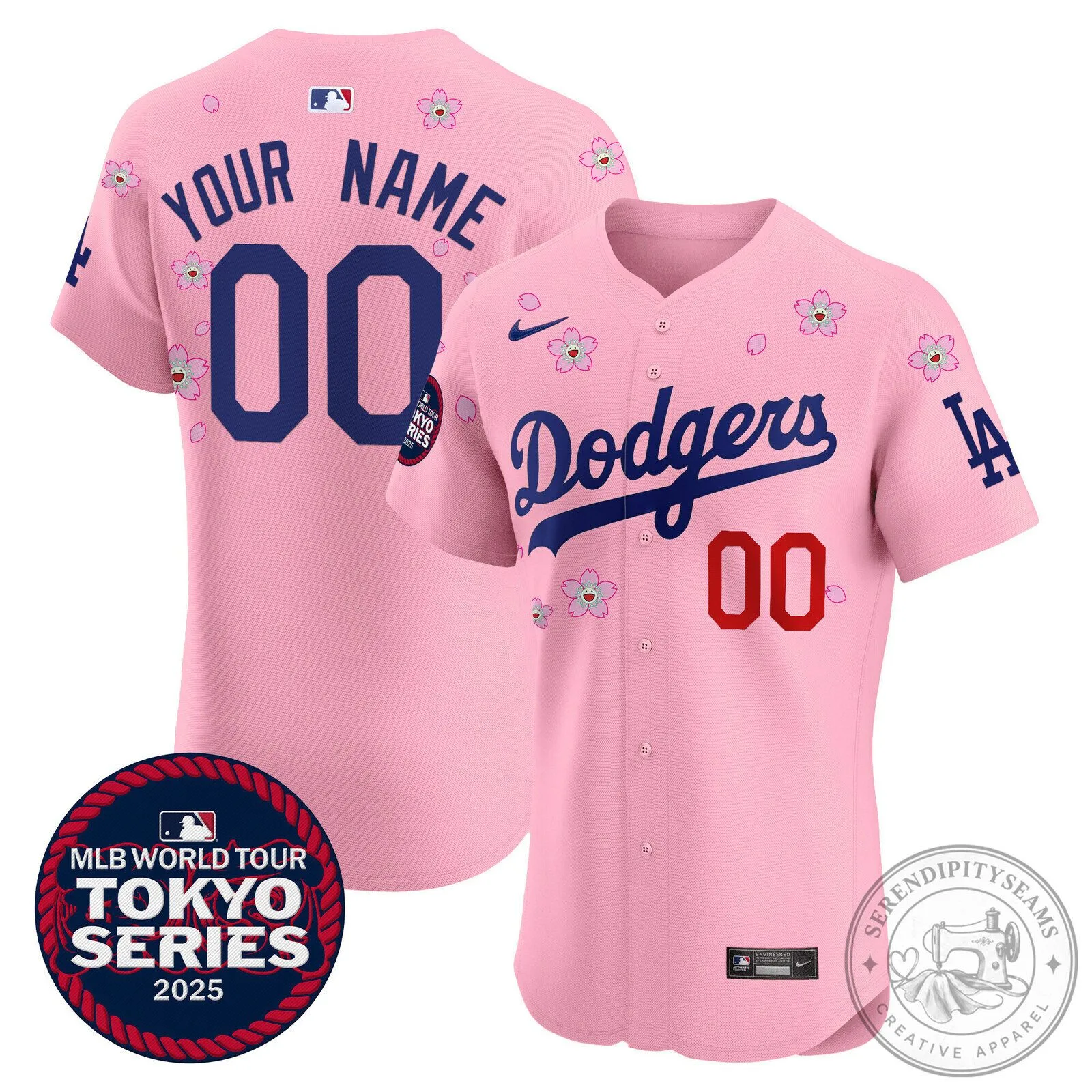 Dodgers Tokyo Series 2025 Cherry Blossom Baseball Jersey