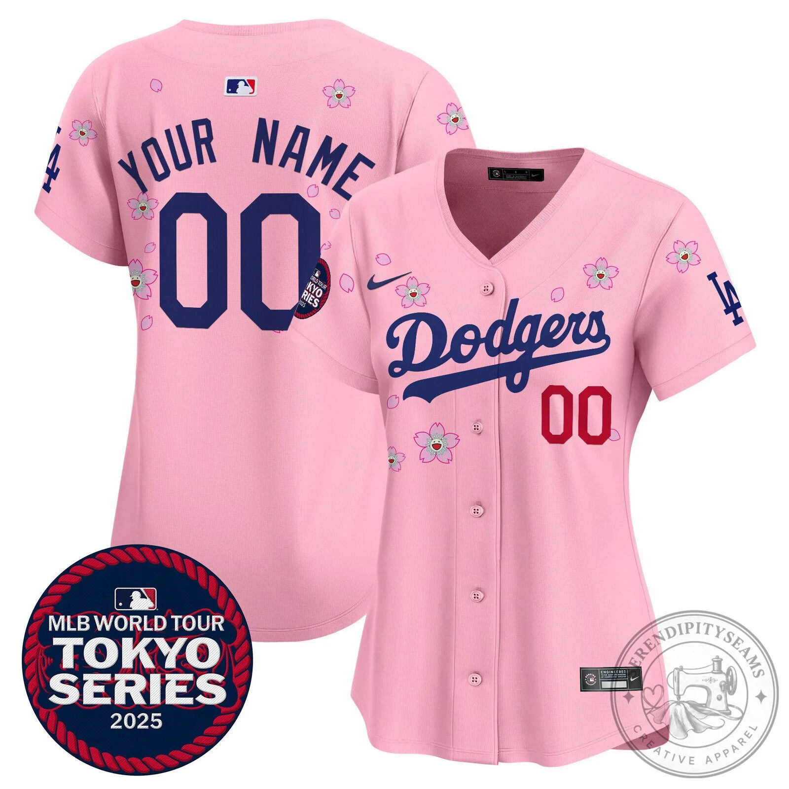 Dodgers Tokyo Series 2025 Cherry Blossom Baseball Jersey